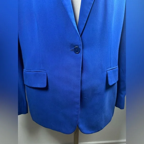 Lauren Ralph Lauren Women’s 100% Silk Single-Breasted Blazer–Size 14–Royal Blue - Picture 2 of 14